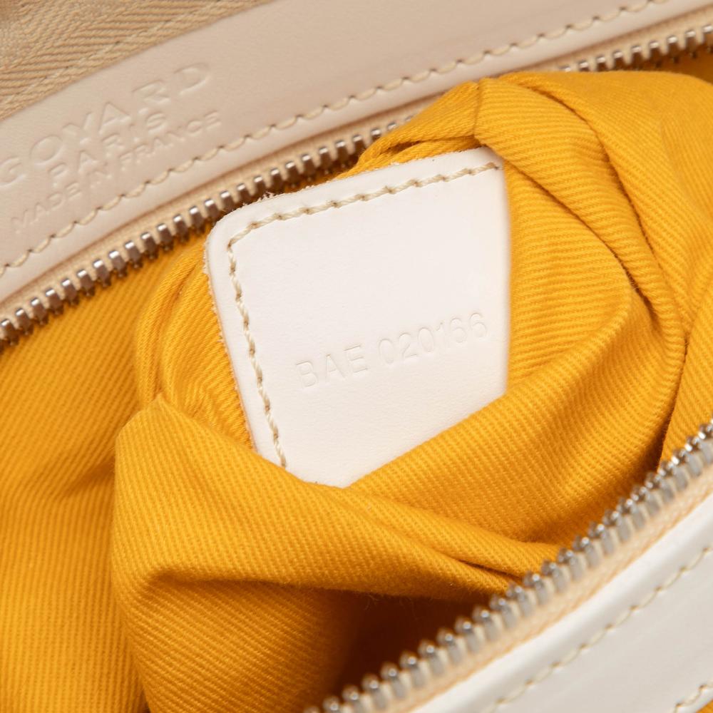 Goyard B Goyard White Coated Canvas Fabric Goyardine Boeing 45 France