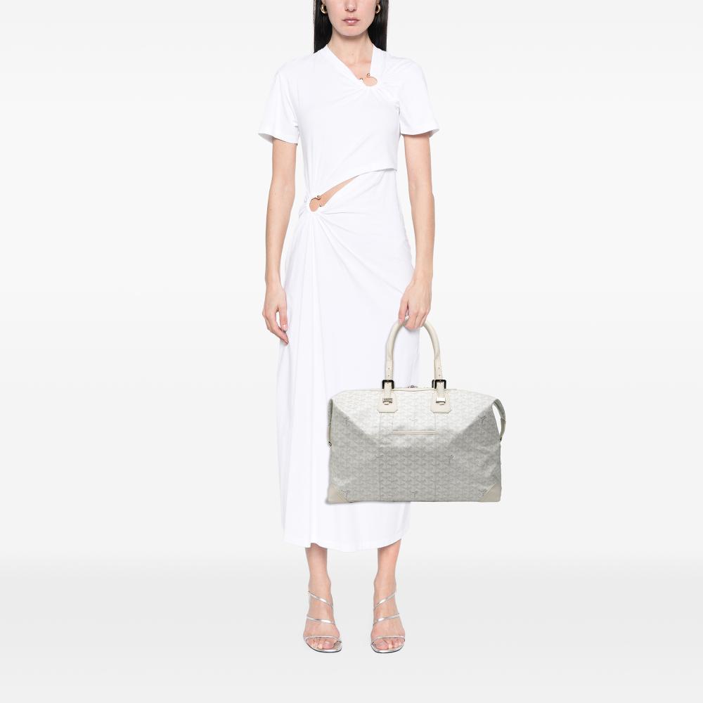 Goyard B Goyard White Coated Canvas Fabric Goyardine Boeing 45 France