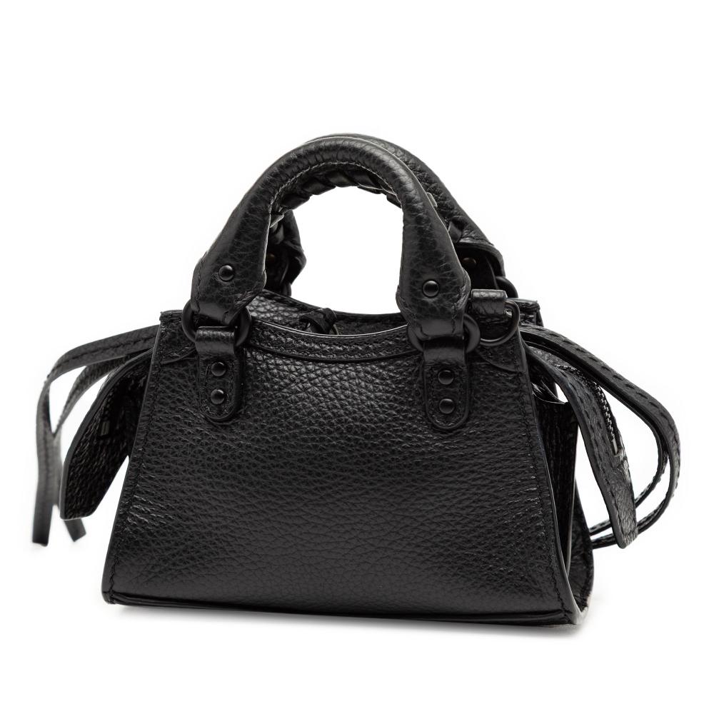 Balenciaga AB Balenciaga Black Calf Leather Super Nano Grained skin Neo Classic City Satchel Italy