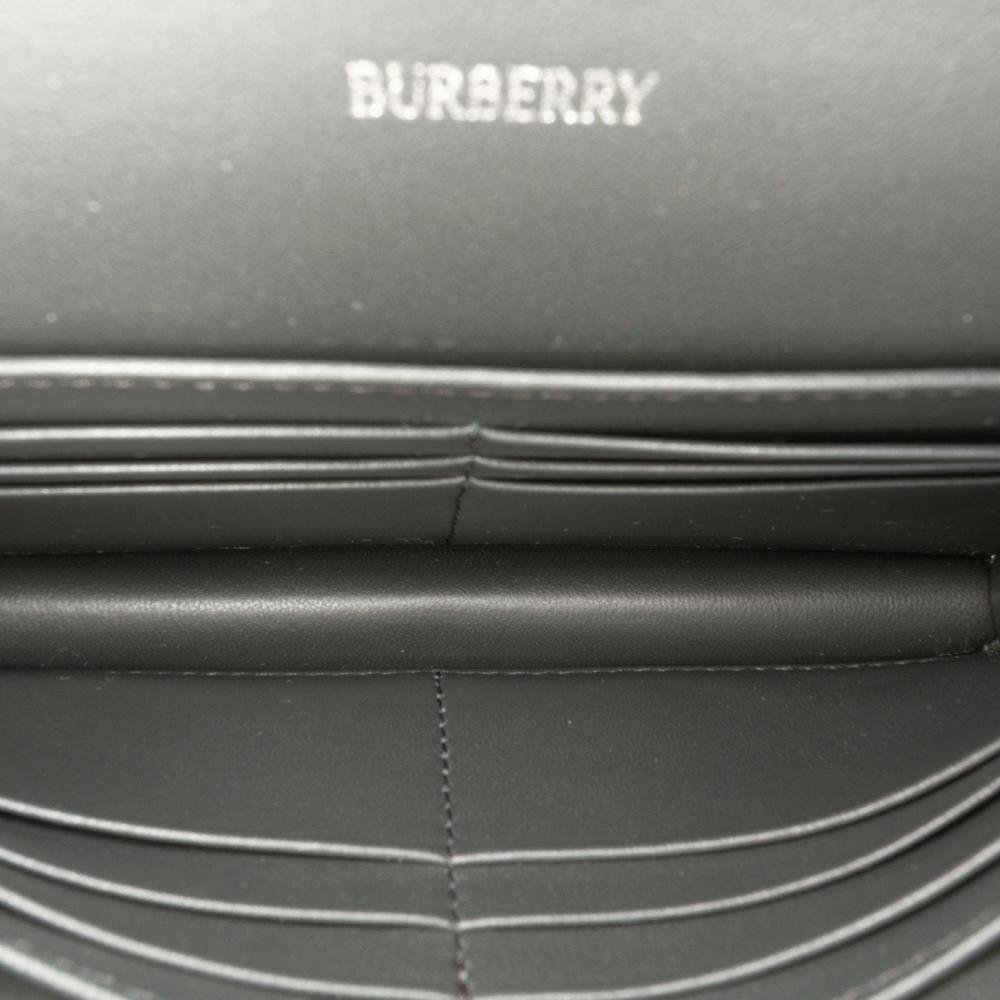 Burberry AB Burberry Brown Beige Coated Canvas Fabric Nova Check Wallet on Chain Romania