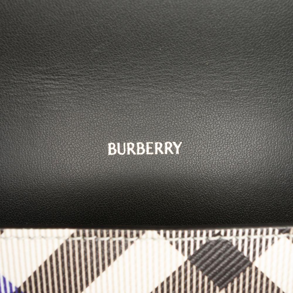 Burberry AB Burberry Brown Beige Coated Canvas Fabric Nova Check Wallet on Chain Romania