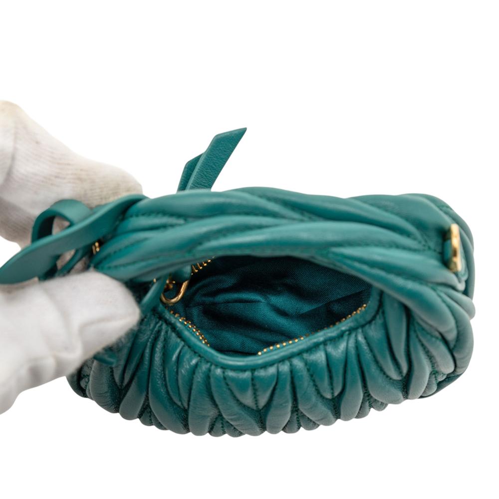 Miu Miu AB Miu Miu Green Dark Green Nappa Leather Leather Micro Nappa Matelasse Wander Bag Romania