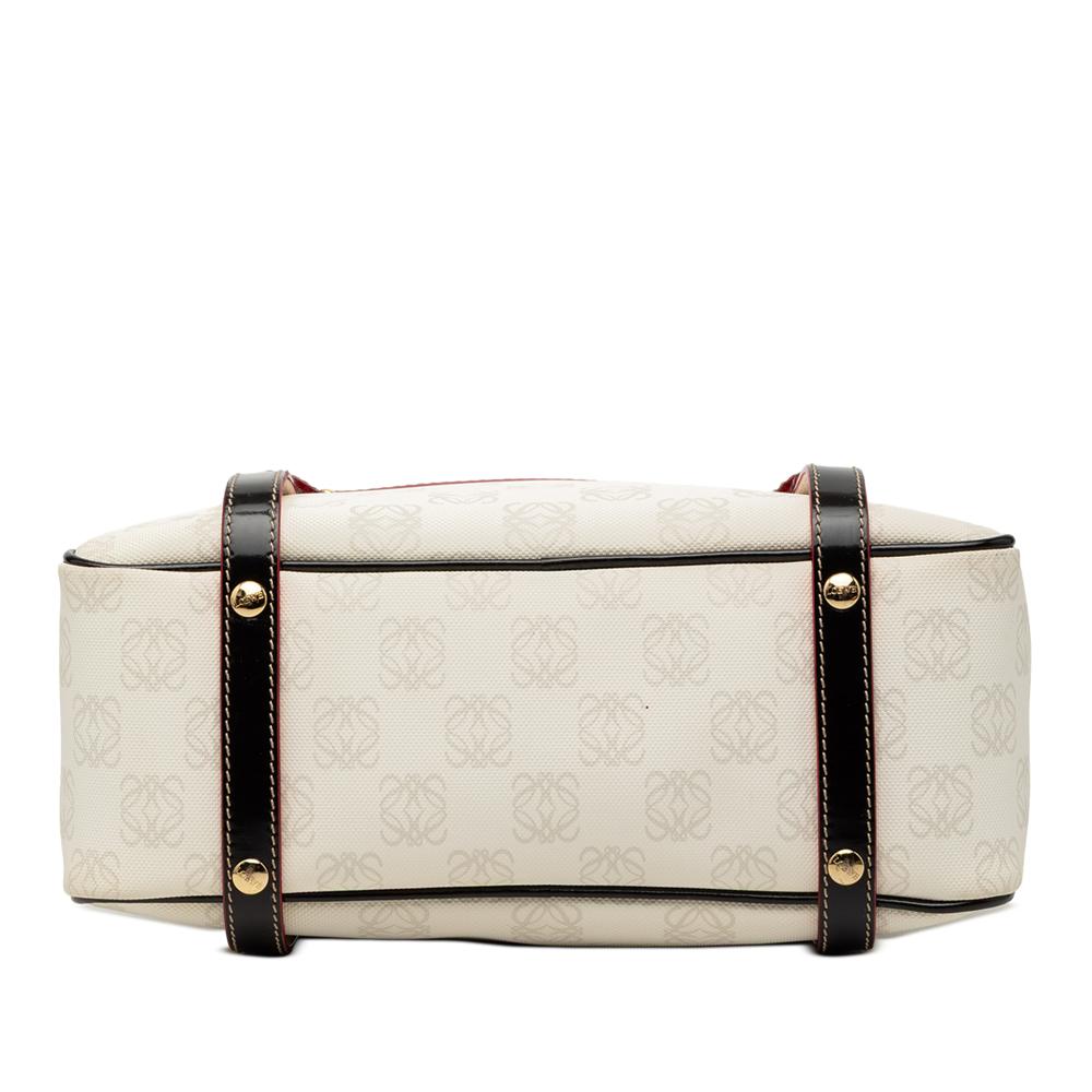 Loewe B LOEWE White Coated Canvas Fabric Anagram Handbag China
