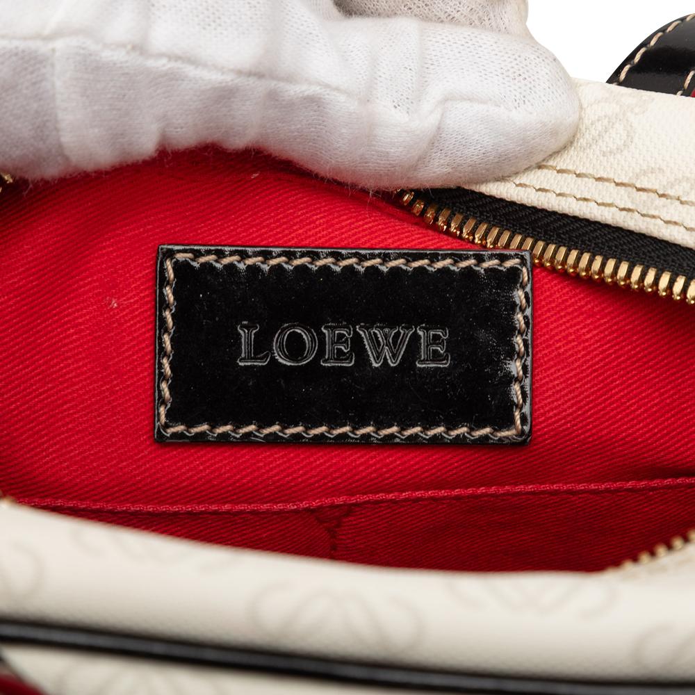 Loewe B LOEWE White Coated Canvas Fabric Anagram Handbag China