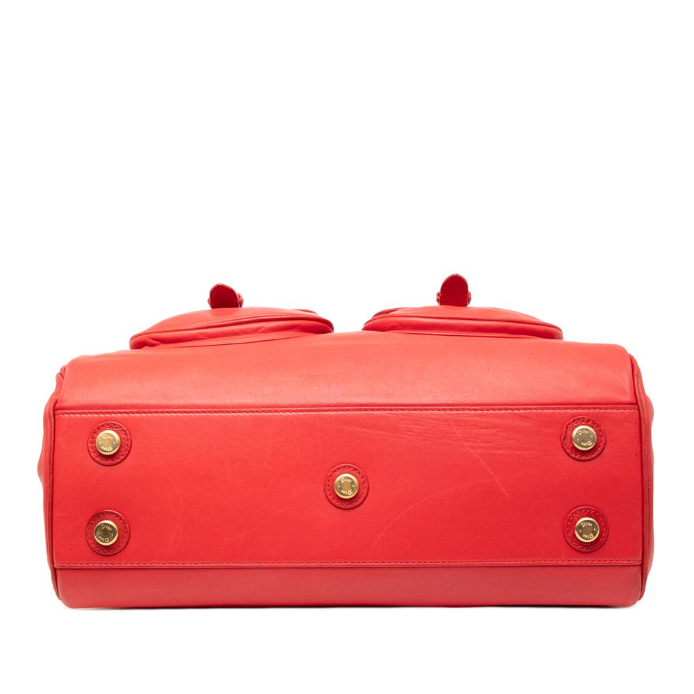 Christian Dior B Dior Red Calf Leather Large skin My Dior Frame Handbag Italy