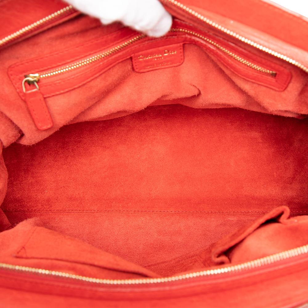 Christian Dior B Dior Red Calf Leather Large skin My Dior Frame Handbag Italy