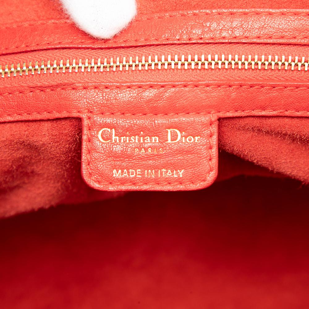 Christian Dior B Dior Red Calf Leather Large skin My Dior Frame Handbag Italy