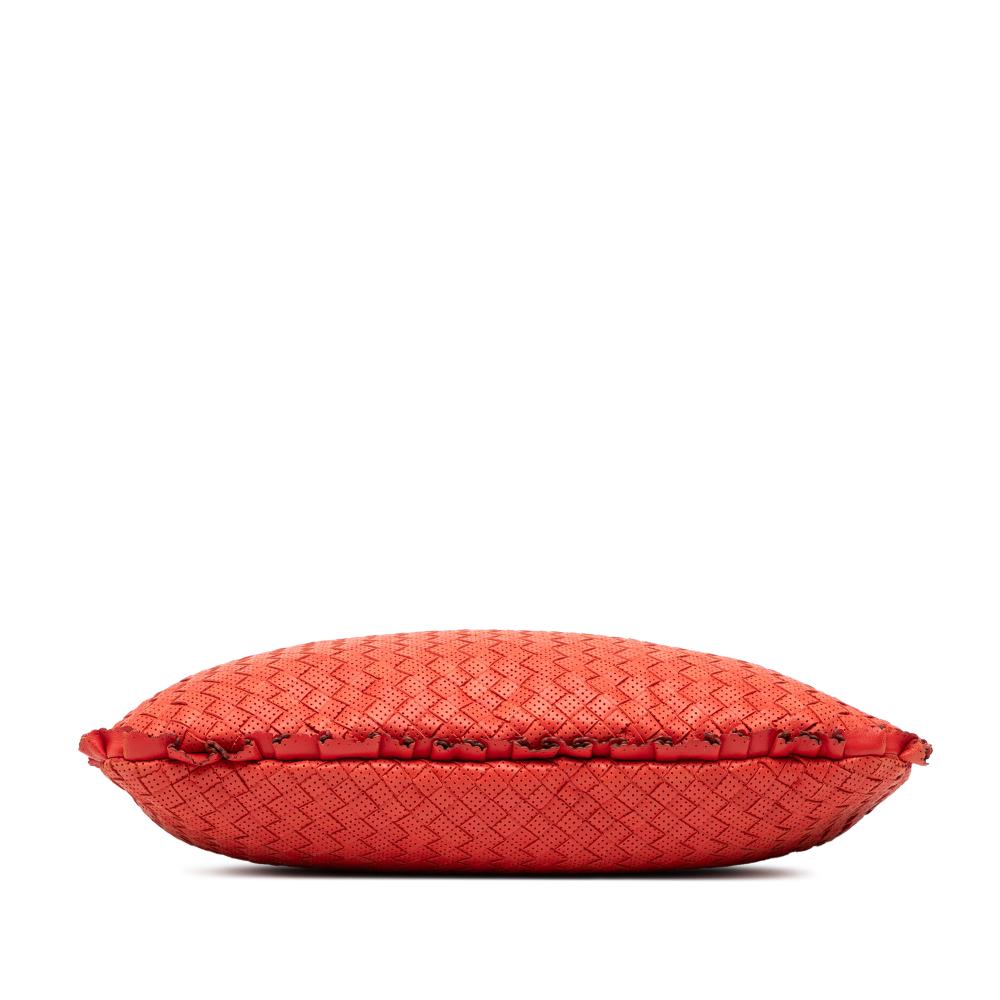 Bottega Veneta B Bottega Veneta Red Nappa Leather Leather Small Perforated Nappa Intrecciato Veneta Hobo Italy