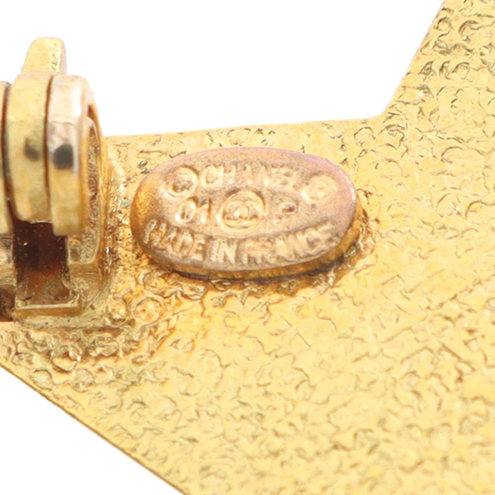 Chanel B Chanel Gold Gold Plated Metal CC Enamel Star Brooch France