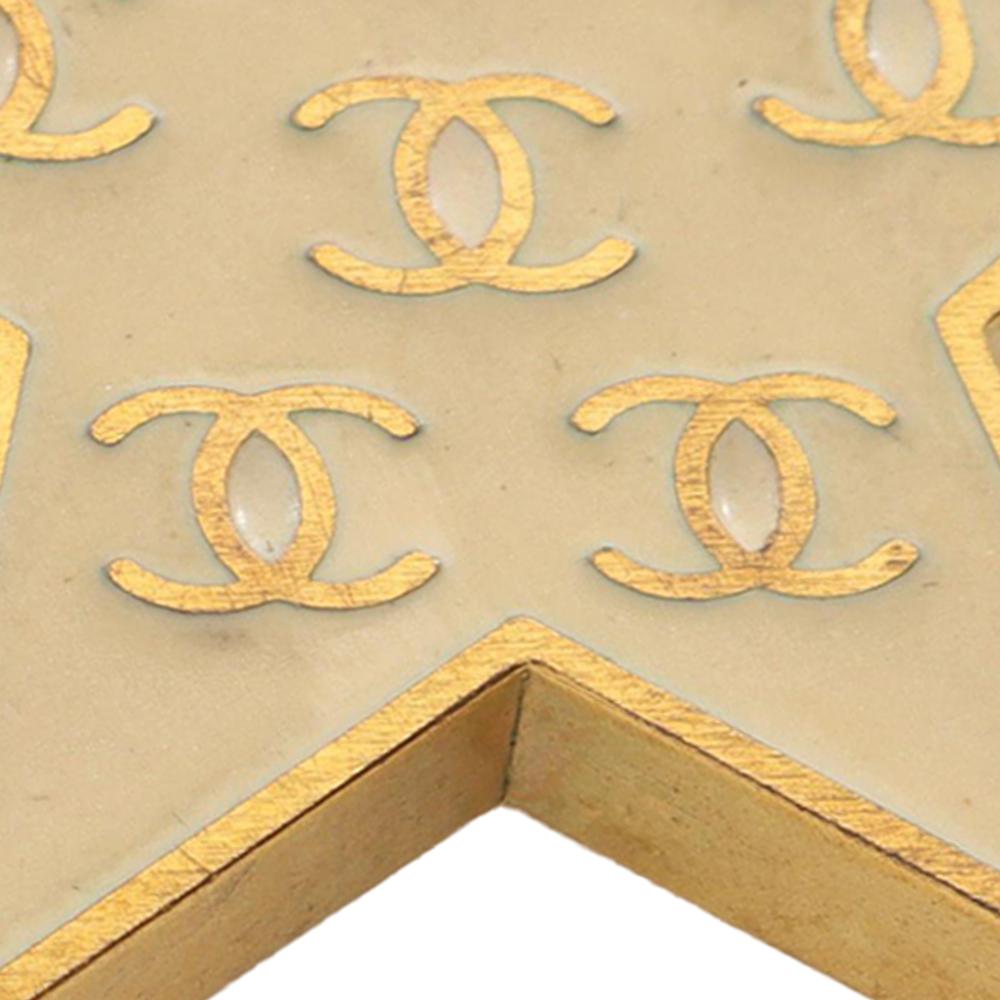Chanel B Chanel Gold Gold Plated Metal CC Enamel Star Brooch France