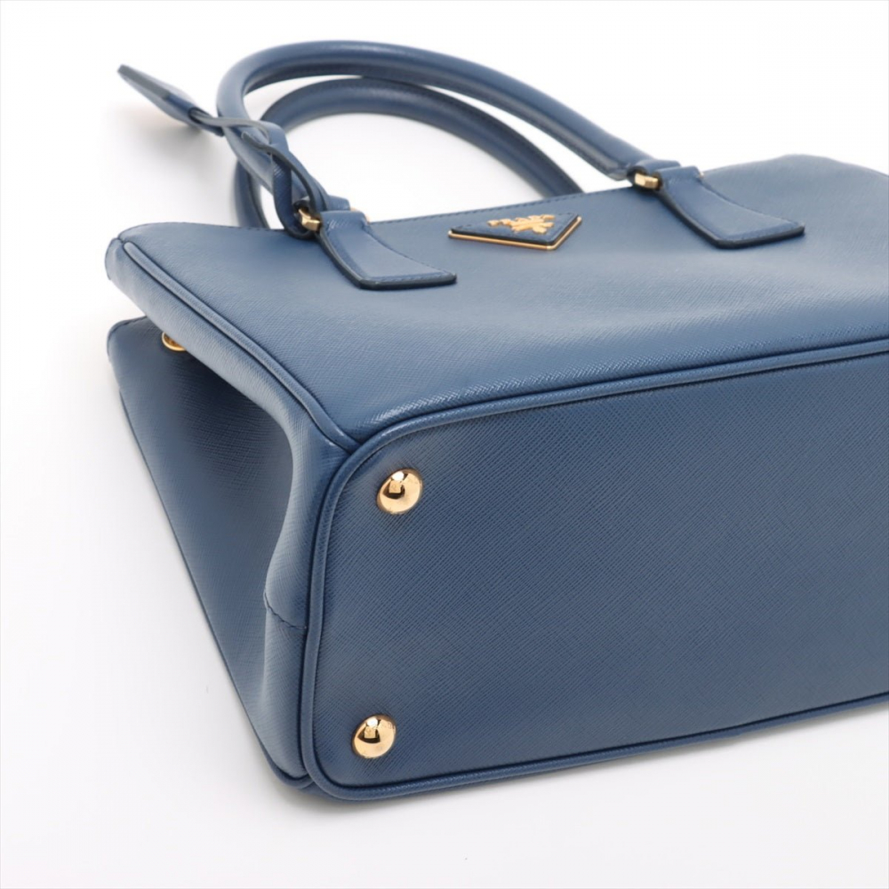 Prada Galleria Medium Saffiano Leather Tote Handbag Blue