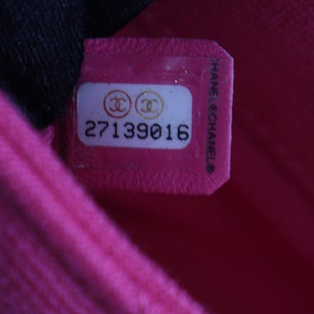 Chanel A Chanel Pink Hot Pink Cotton Fabric Small Chevron Jersey Trendy CC Top Handle Flap France