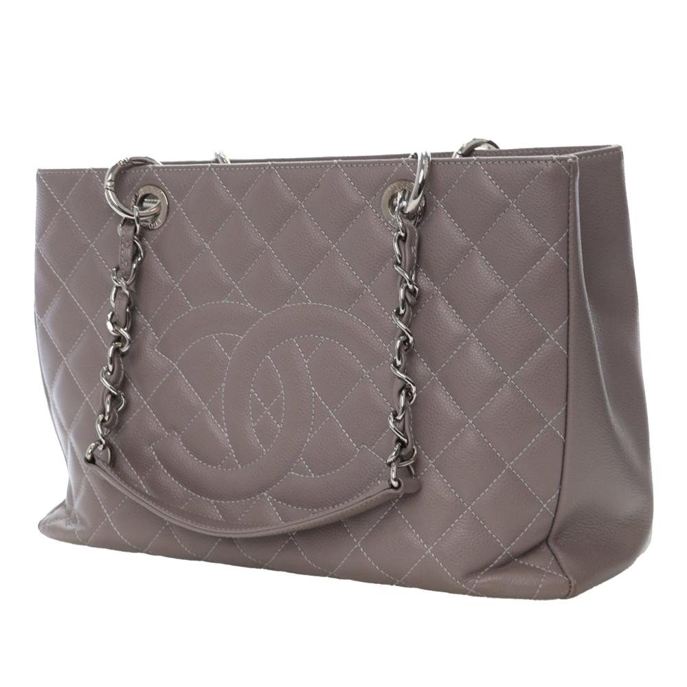 Chanel B Chanel Gray Caviar Leather Leather Caviar Grand Shopping Tote France