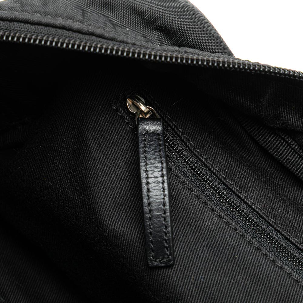 Chanel B Chanel Black Nylon Fabric Paris New York Quilted Duffle Handbag Italy