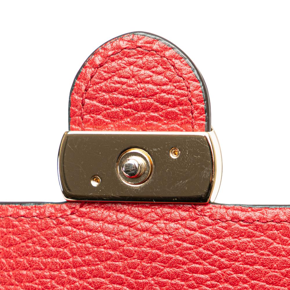 Gucci AB Gucci Red Calf Leather Interlocking G Dollar Wallet on Chain Italy