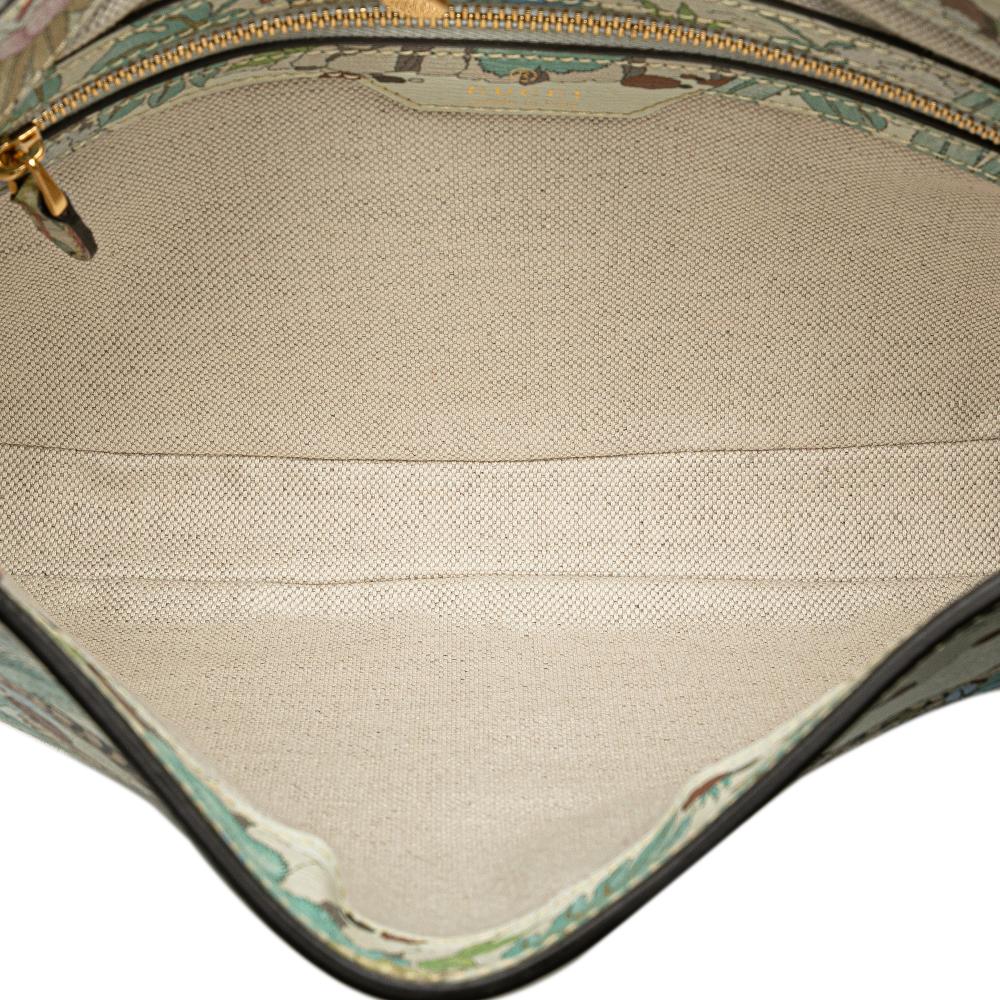 Gucci AB Gucci White Calf Leather Yuko Higuchi Small skin Floral Print Jackie 1961 Italy