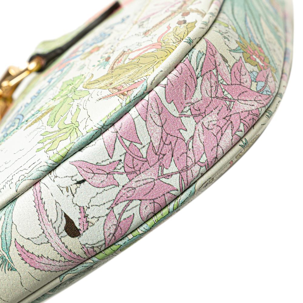 Gucci AB Gucci White Calf Leather Yuko Higuchi Small skin Floral Print Jackie 1961 Italy