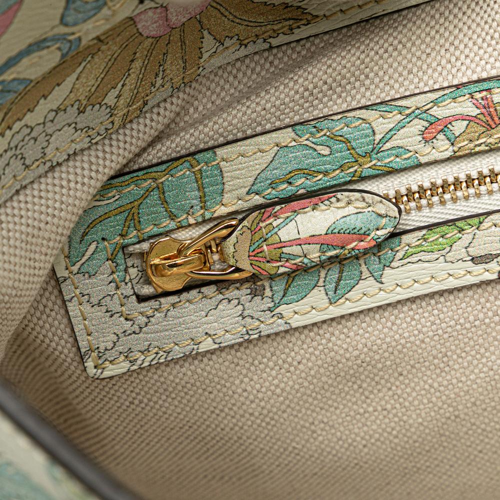 Gucci AB Gucci White Calf Leather Yuko Higuchi Small skin Floral Print Jackie 1961 Italy