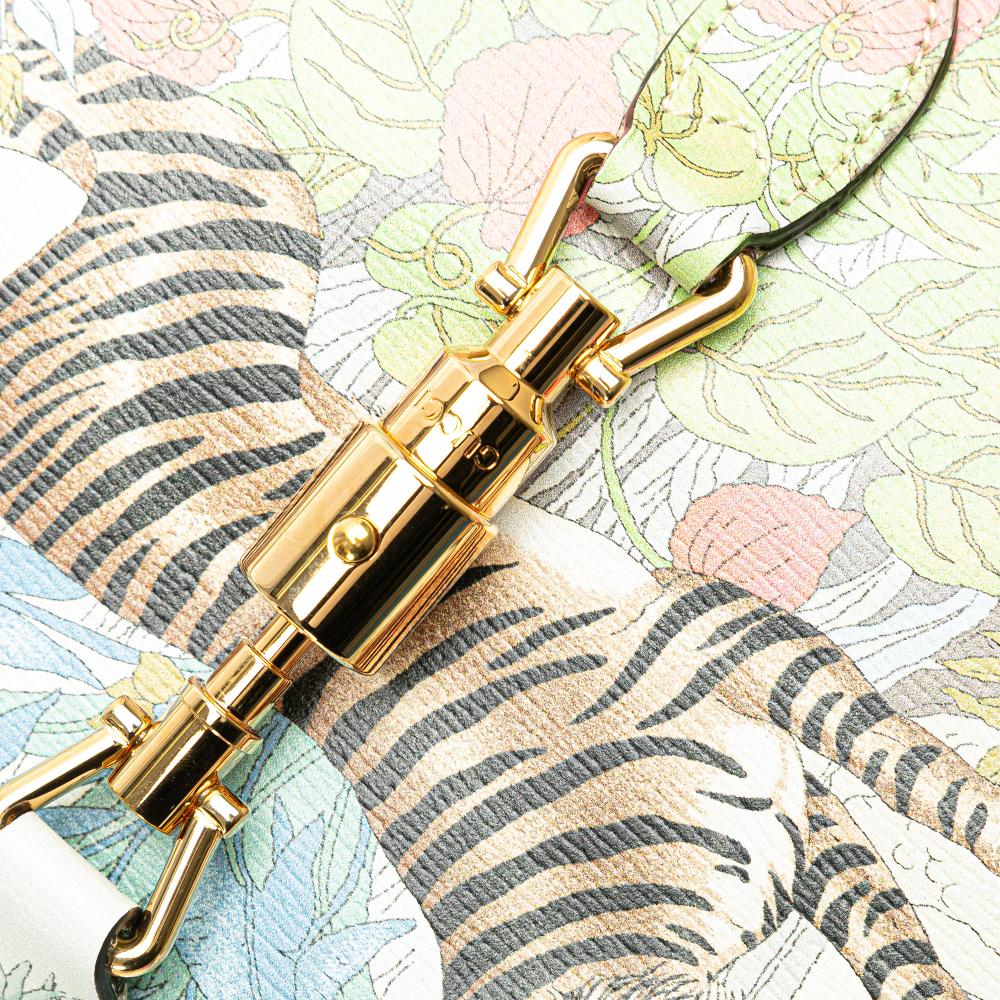 Gucci AB Gucci White Calf Leather Yuko Higuchi Small skin Floral Print Jackie 1961 Italy