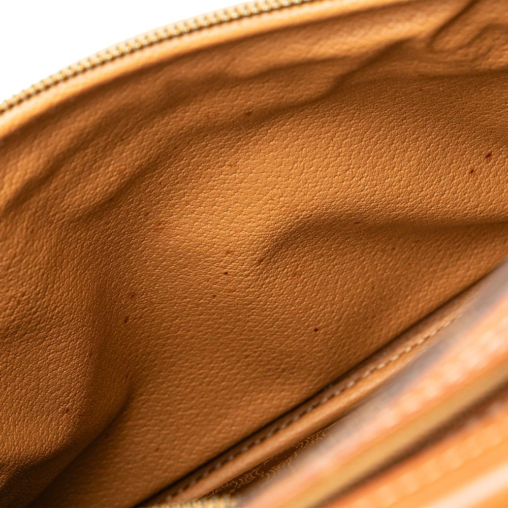 Celine B Celine Brown Coated Canvas Fabric Macadam Satchel Italy