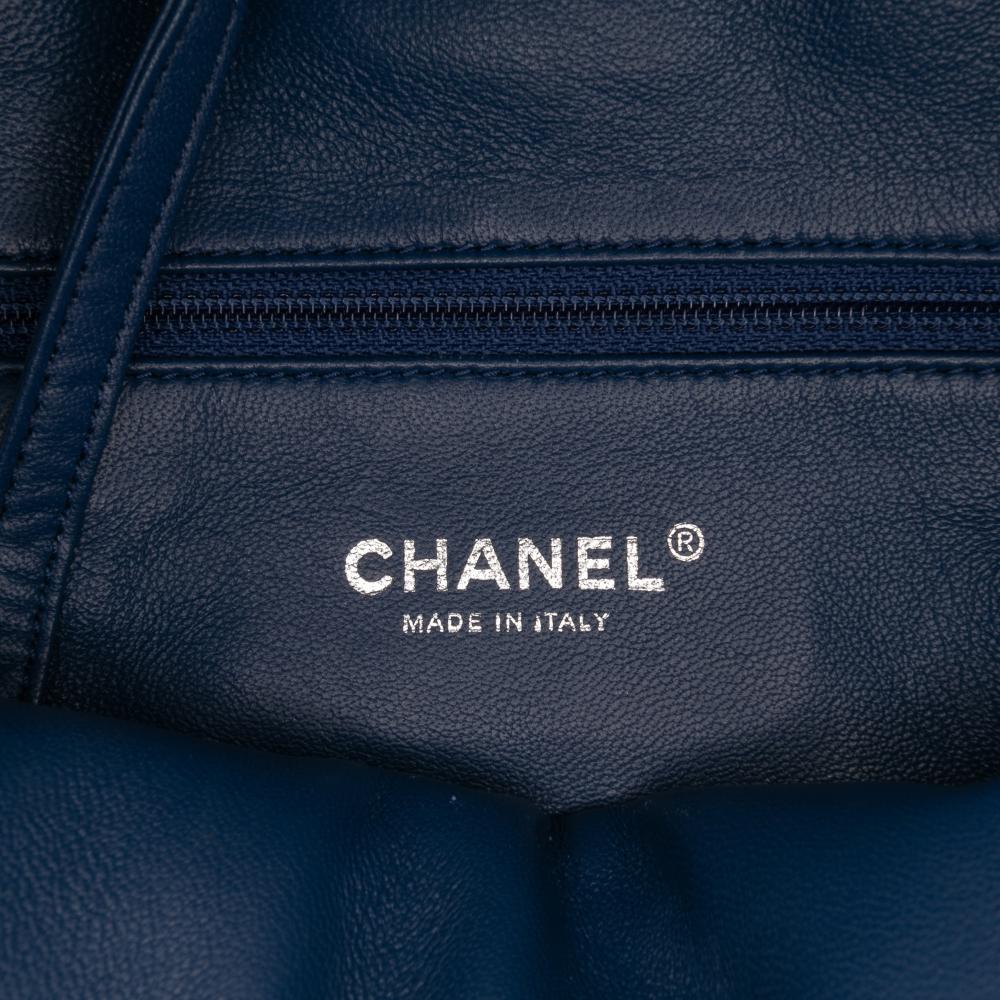 Chanel B Chanel Blue Fiber Fabric Sequin Waterfall Backpack Italy
