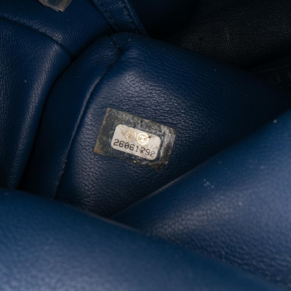 Chanel B Chanel Blue Fiber Fabric Sequin Waterfall Backpack Italy