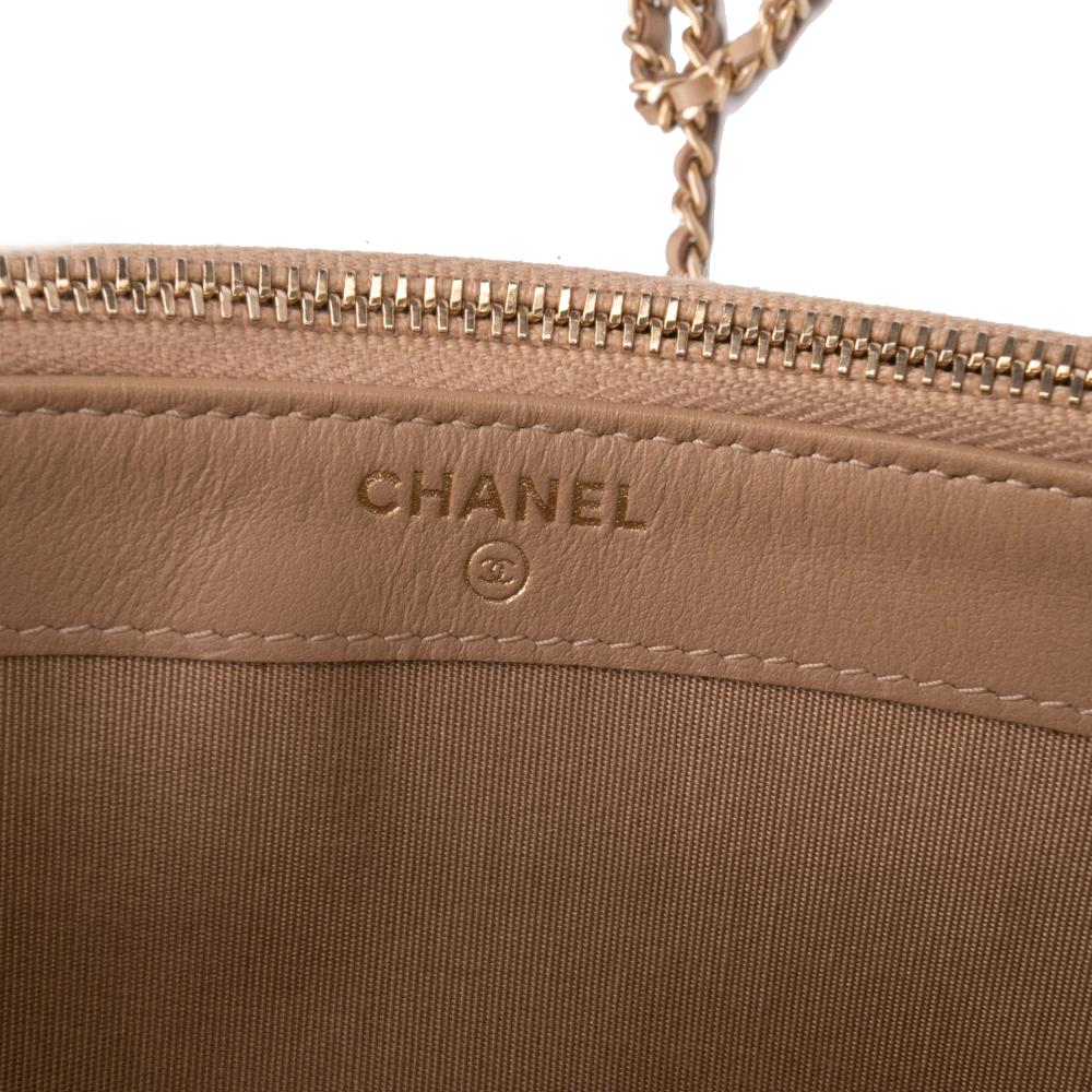 Chanel AB Chanel Brown Nude Calf Leather Caviar CC Filigree Crossbody Italy