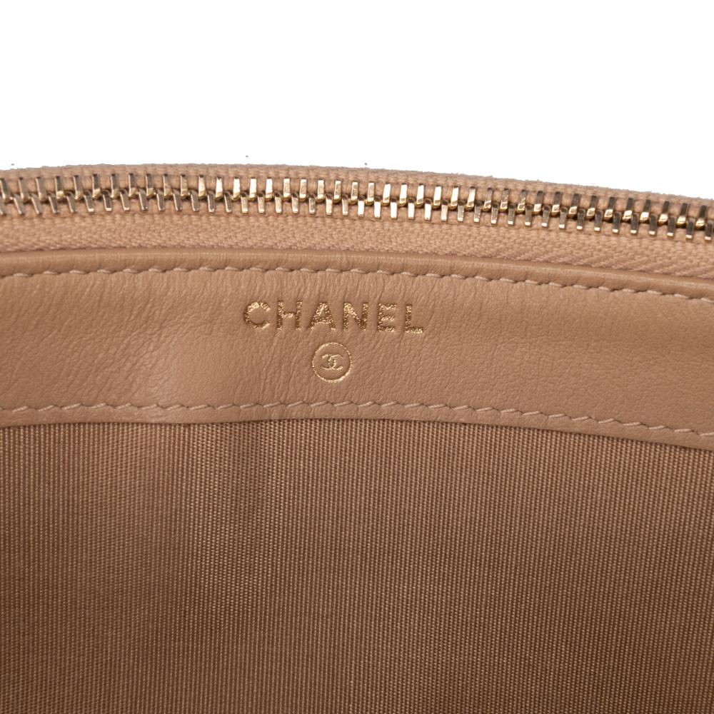 Chanel AB Chanel Brown Nude Calf Leather Caviar CC Filigree Crossbody Italy