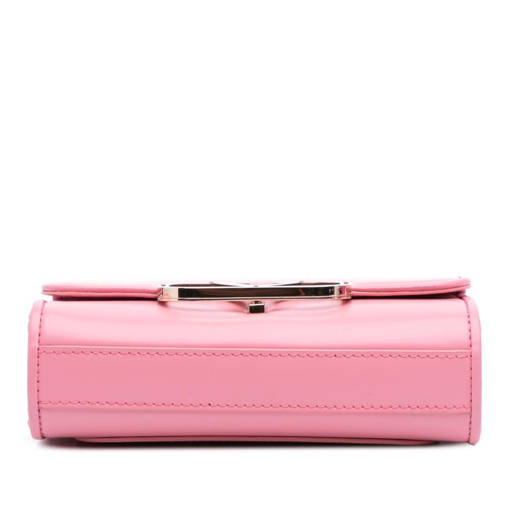 Valentino AB Valentino Pink Calf Leather Small VLogo Type Crossbody Italy
