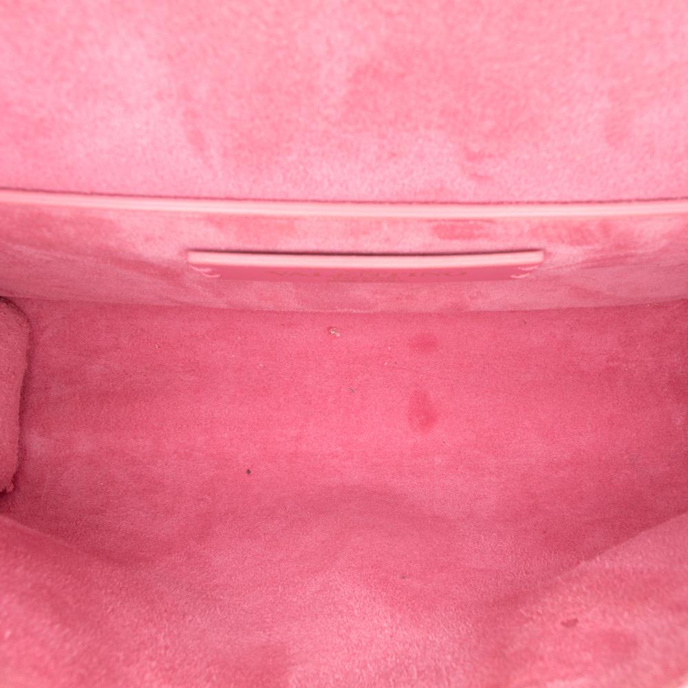 Valentino AB Valentino Pink Calf Leather Small VLogo Type Crossbody Italy