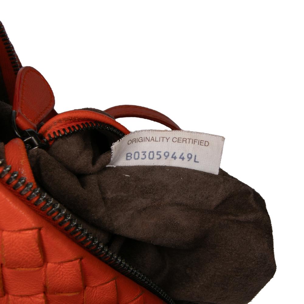 Bottega Veneta B Bottega Veneta Orange Nappa Leather Leather Nappa Intrecciato Cube Crossbody Italy