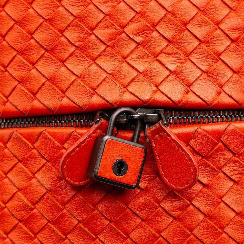 Bottega Veneta B Bottega Veneta Orange Nappa Leather Leather Nappa Intrecciato Cube Crossbody Italy