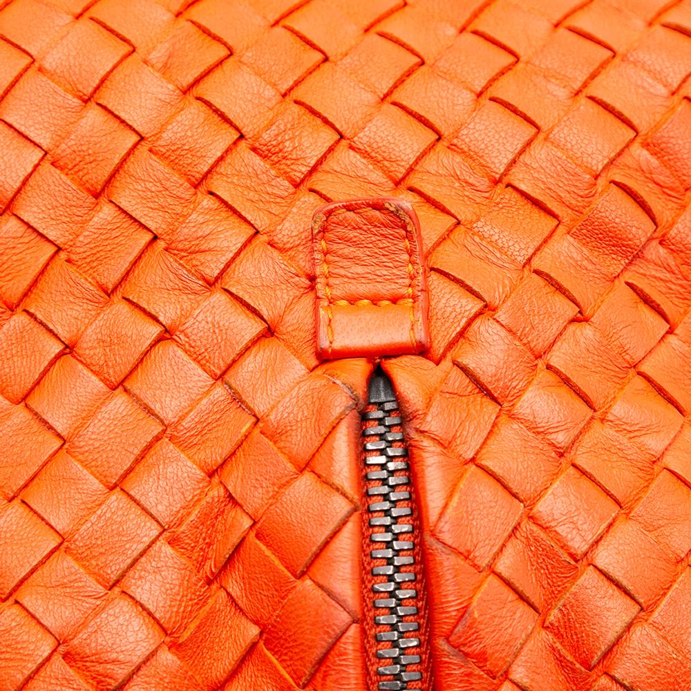 Bottega Veneta B Bottega Veneta Orange Nappa Leather Leather Nappa Intrecciato Cube Crossbody Italy