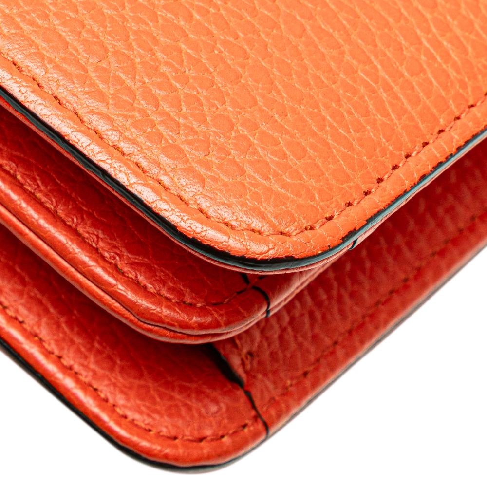 Gucci B Gucci Orange Calf Leather Small Dollar skin Interlocking G Crossbody Italy