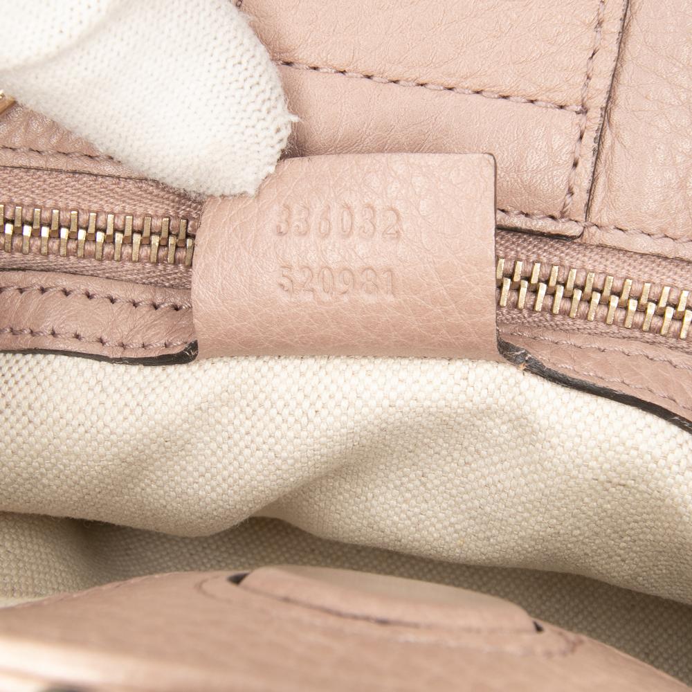 Gucci B Gucci Pink Calf Leather Small skin Bamboo Shopper Satchel Italy