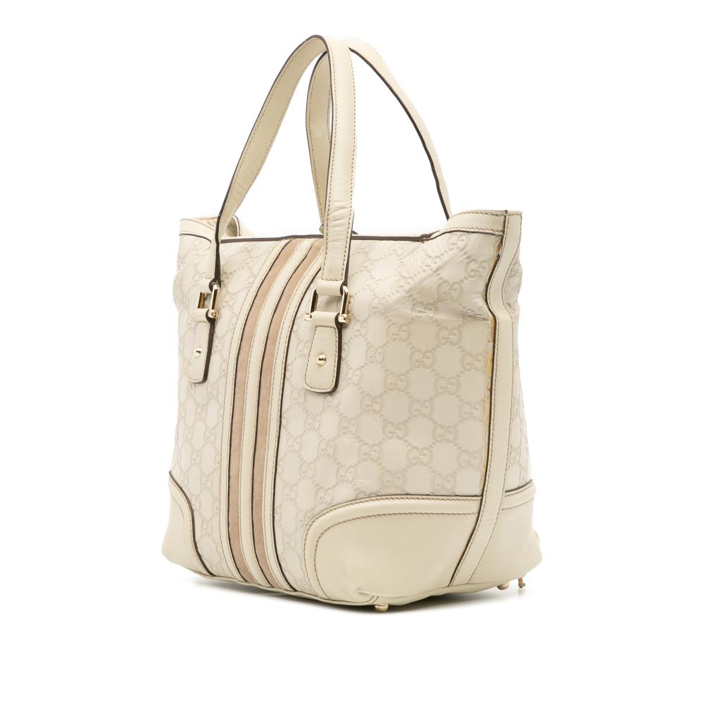 Gucci B Gucci White Calf Leather Guccissima Treasure Handbag Italy