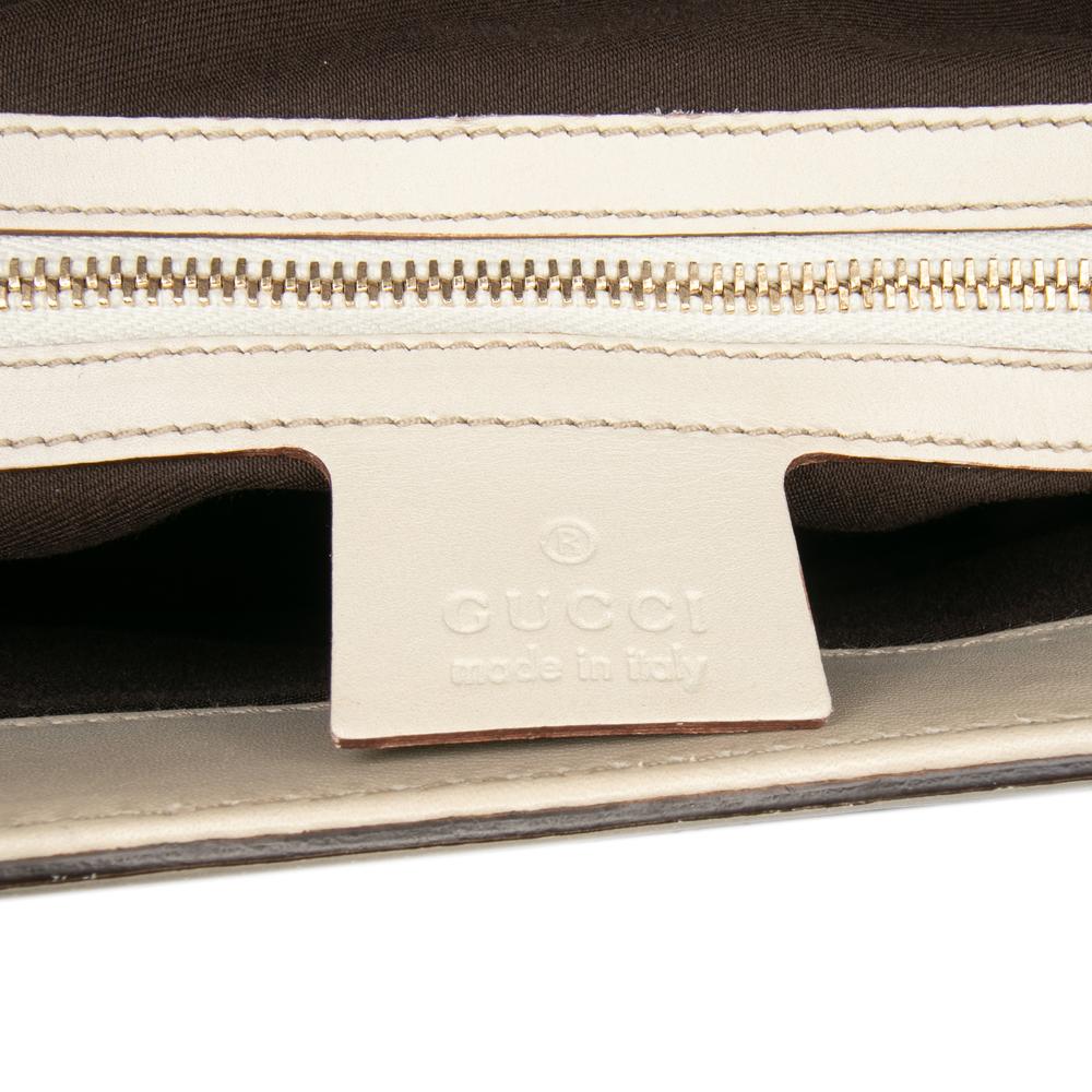 Gucci B Gucci White Calf Leather Guccissima Treasure Handbag Italy