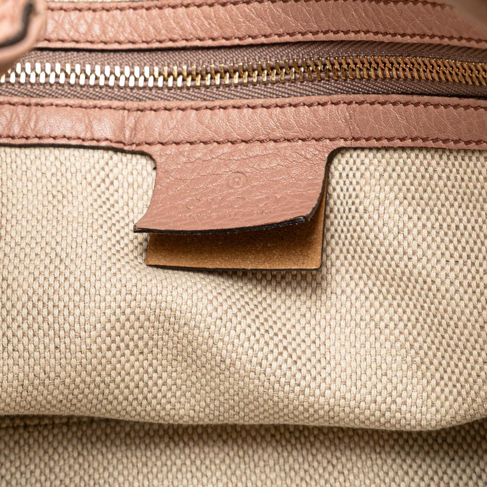 Gucci B Gucci Pink Calf Leather Medium Soho Chain Tote Italy