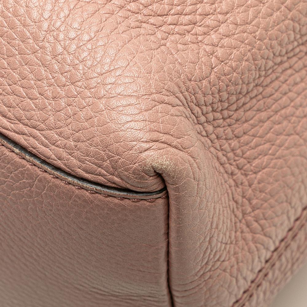 Gucci B Gucci Pink Calf Leather Medium Soho Chain Tote Italy