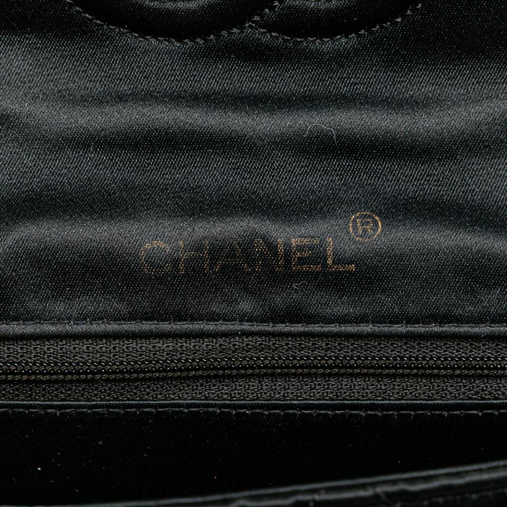 Chanel B Chanel Black Satin Fabric Mini Square Quilted Single Flap France