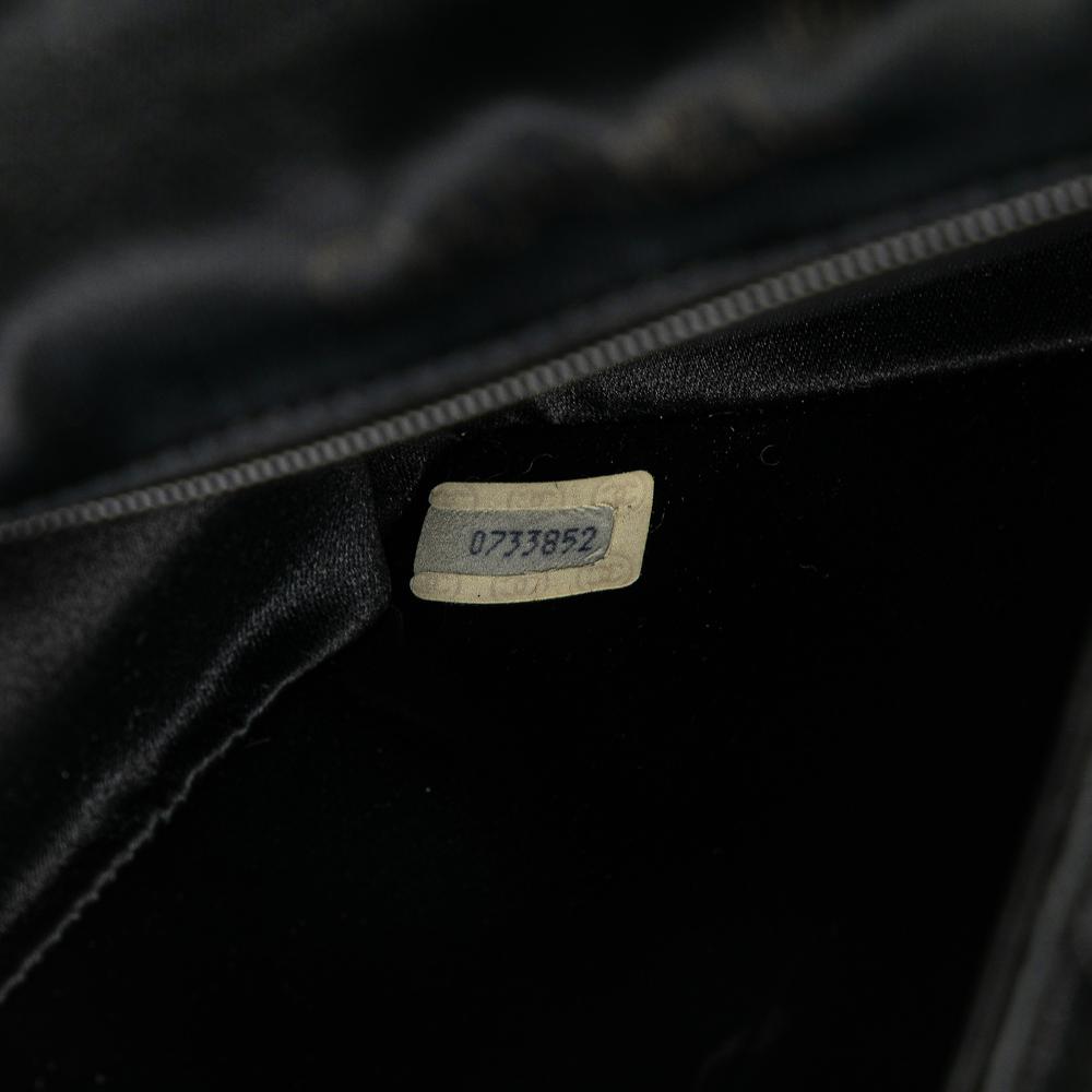 Chanel B Chanel Black Satin Fabric Mini Square Quilted Single Flap France