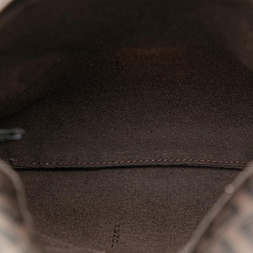 Fendi B Fendi Brown Coated Canvas Fabric Zucchino Spalmati Crossbody Italy