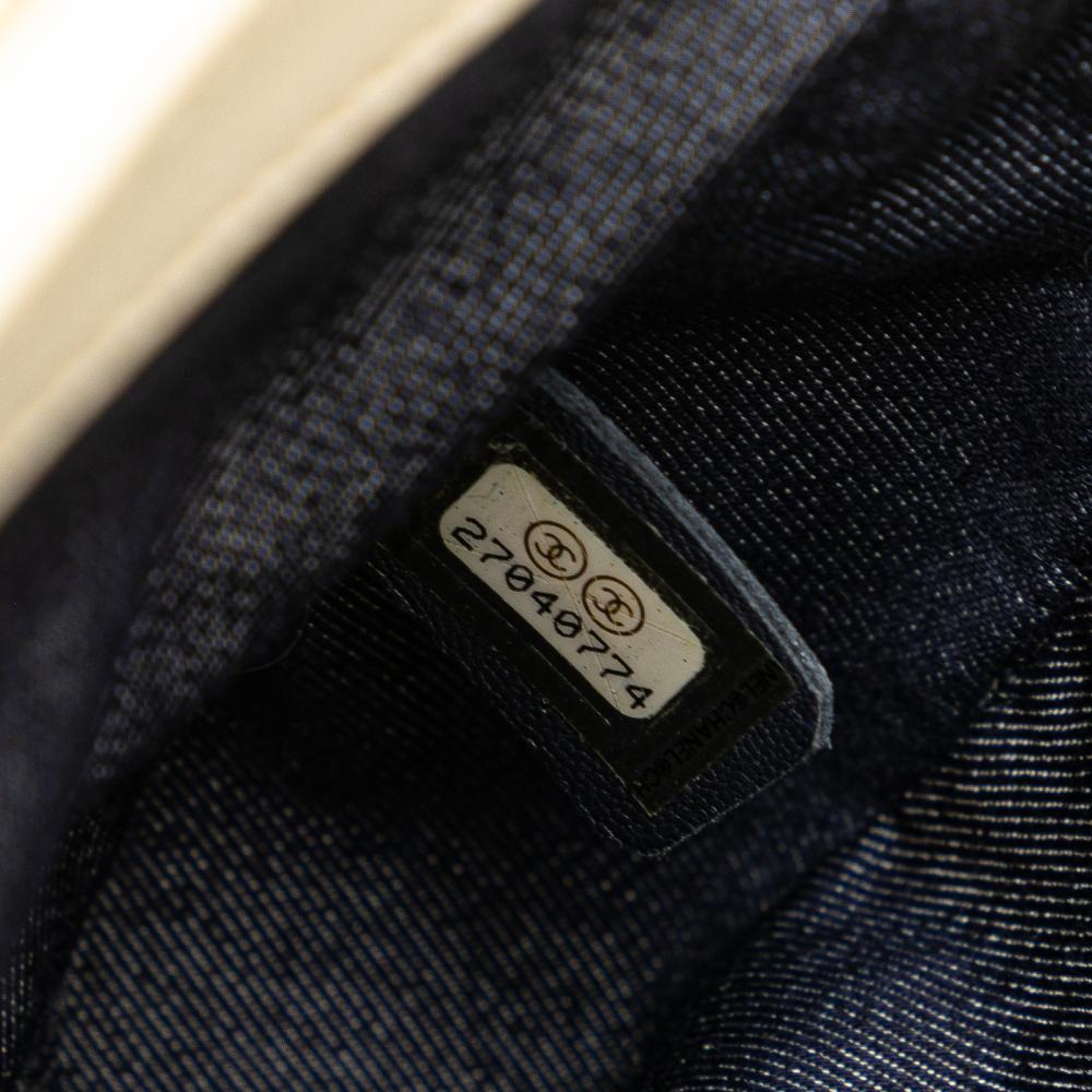 Chanel B Chanel White Ivory Calf Leather Crumpled skin En Vogue Rope Flap Italy