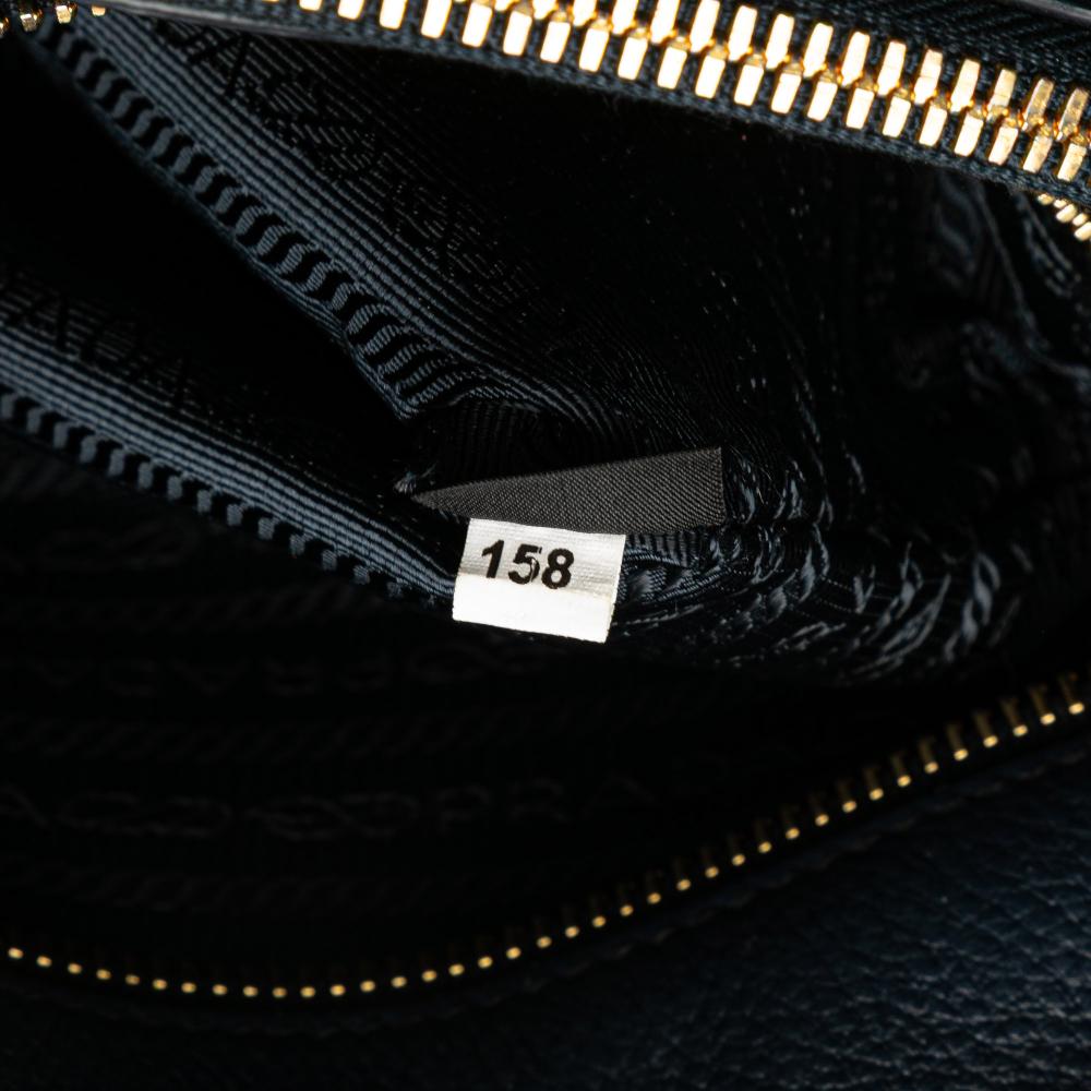 Prada B Prada Blue Midnight Blue Calf Leather Vitello Daino Open Convertible Tote Romania