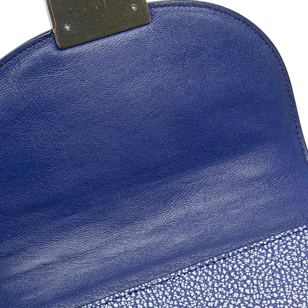 Celine B Celine Blue Goatskin Leather Small Trotteur Crossbody Italy