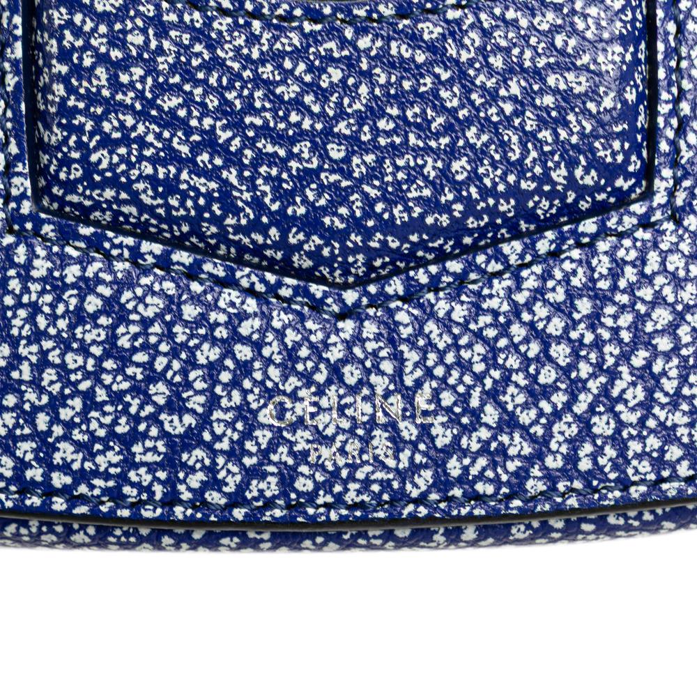 Celine B Celine Blue Goatskin Leather Small Trotteur Crossbody Italy