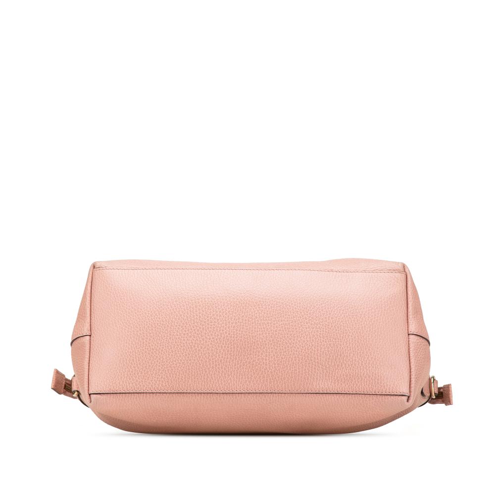 Gucci B Gucci Pink Calf Leather Medium GG Charm Dome Satchel Italy