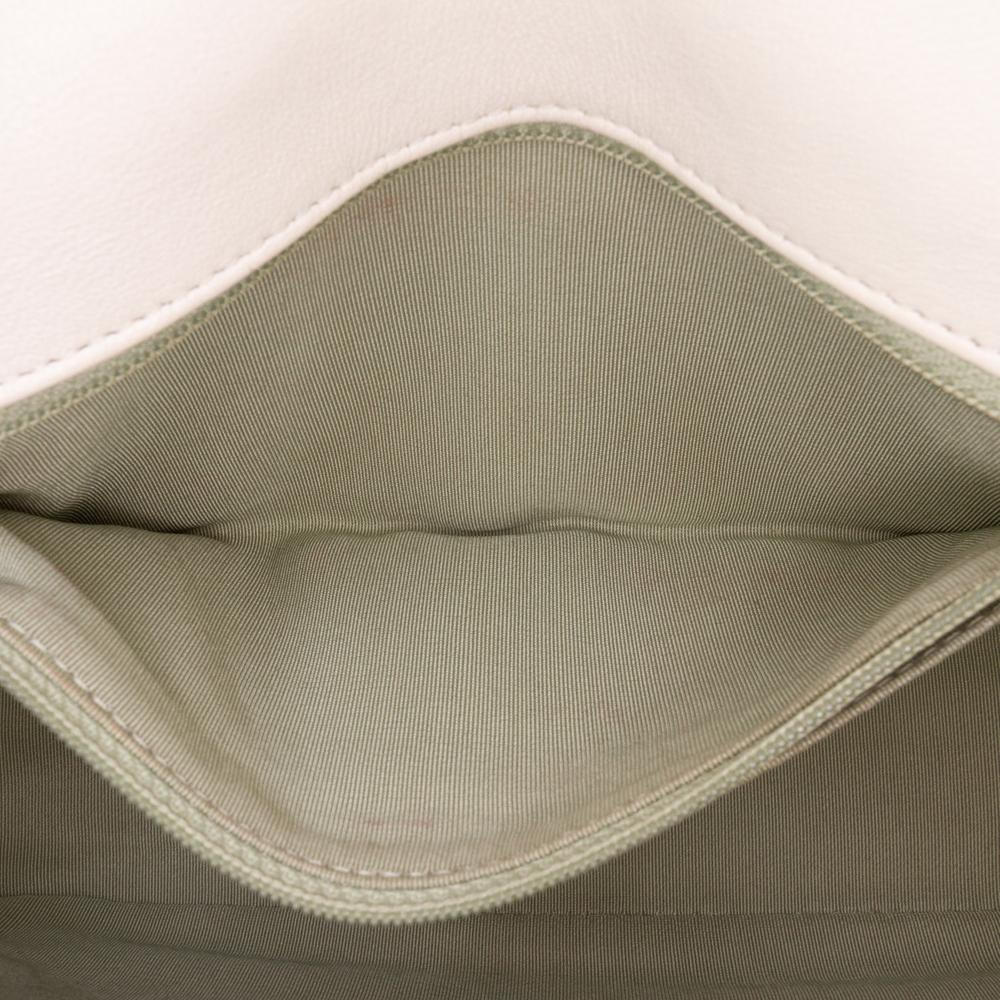 Chanel B Chanel White with Blue Light Blue Calf Leather CC Quilted skin Single Flap Italy