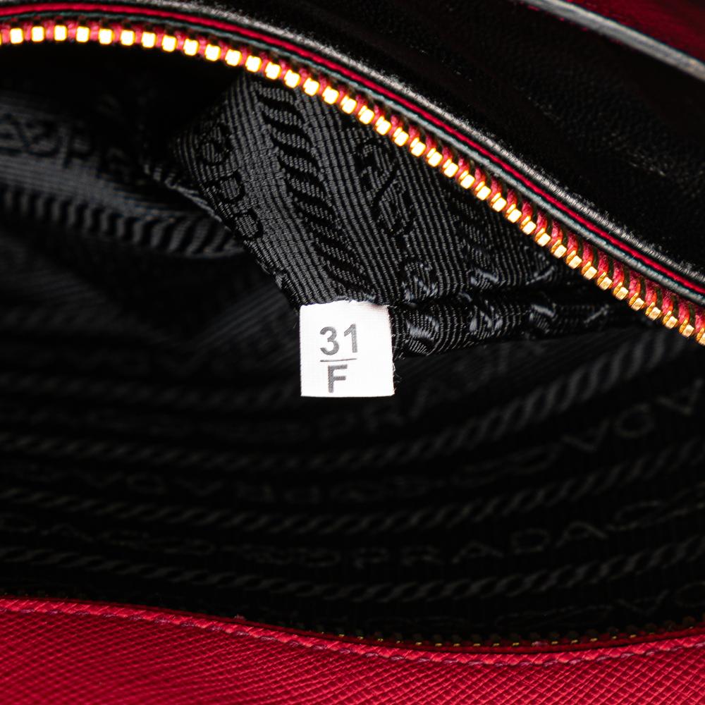 Prada B Prada Pink Saffiano Leather Soft Triple Pocket Tote Italy