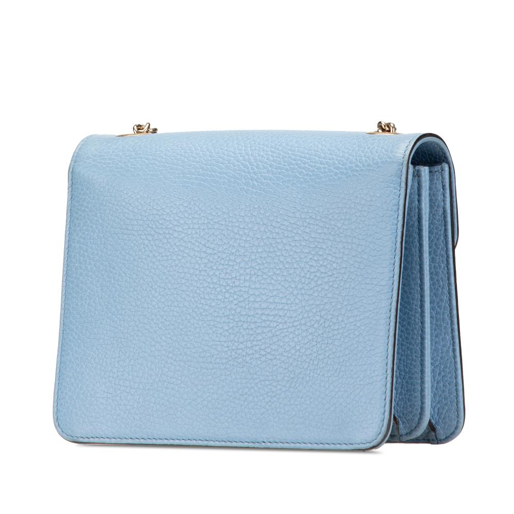 Gucci B Gucci Blue Light Blue Calf Leather Small Dollar skin Interlocking G Crossbody Italy